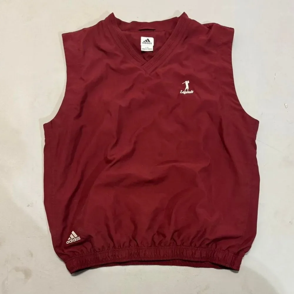 Adidas Men's Burgundy and Red Gilet